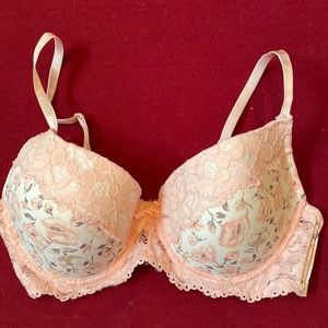 Laura Ashley light pink floral bra.